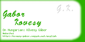 gabor kovesy business card