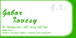 gabor kovesy business card